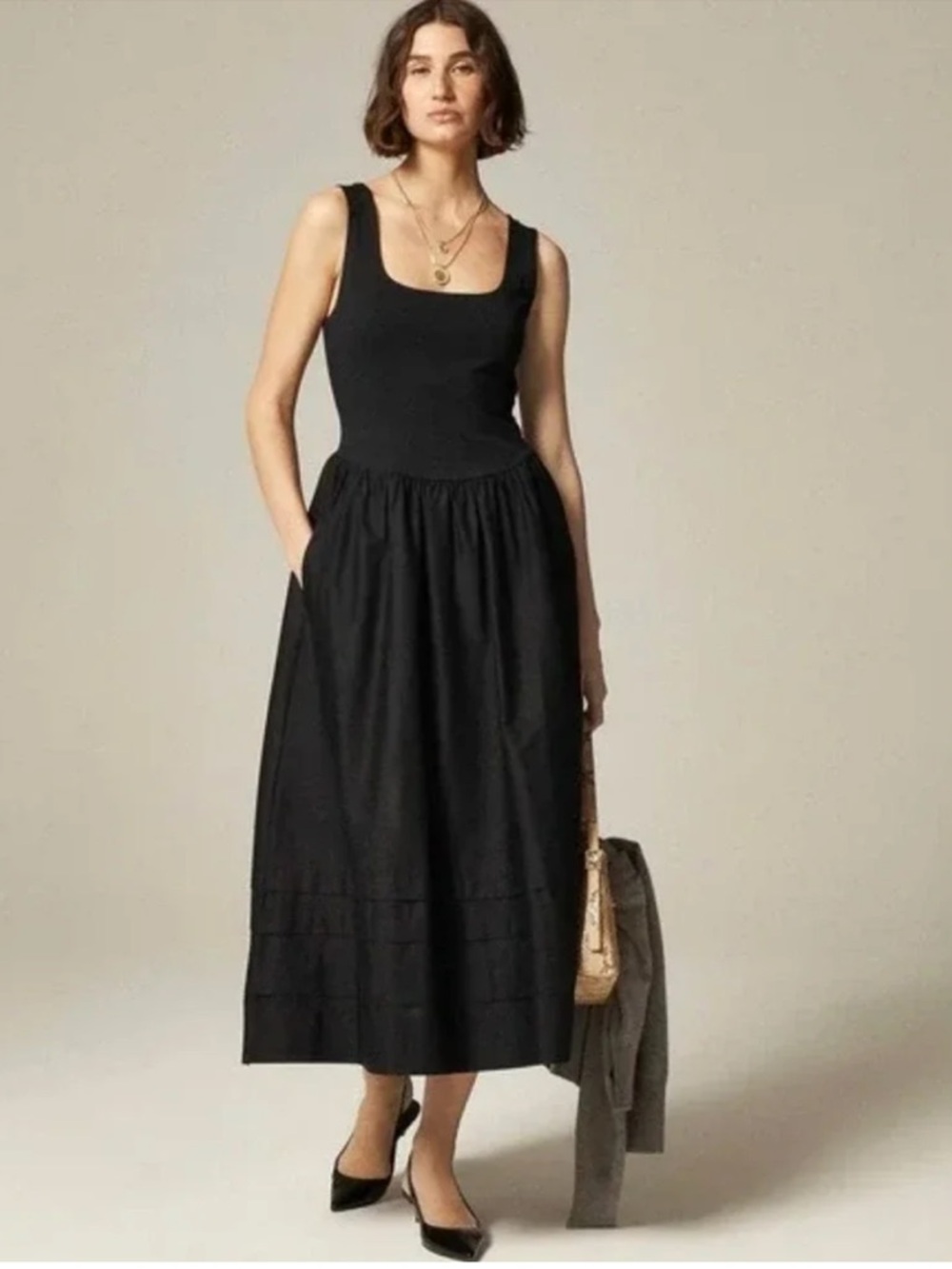 J.Crew Drop Waist Mixy Dress
Midi Cotton A Line Retro Minimalist Black